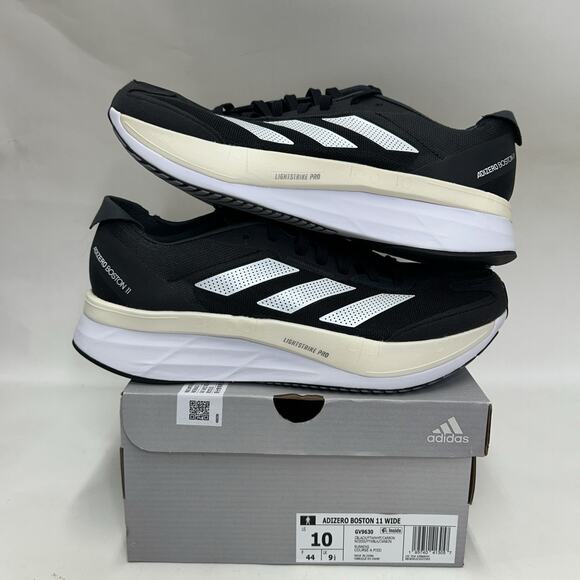 Adidas Adizero Boston 11 Wide Running Shoes “Black White”